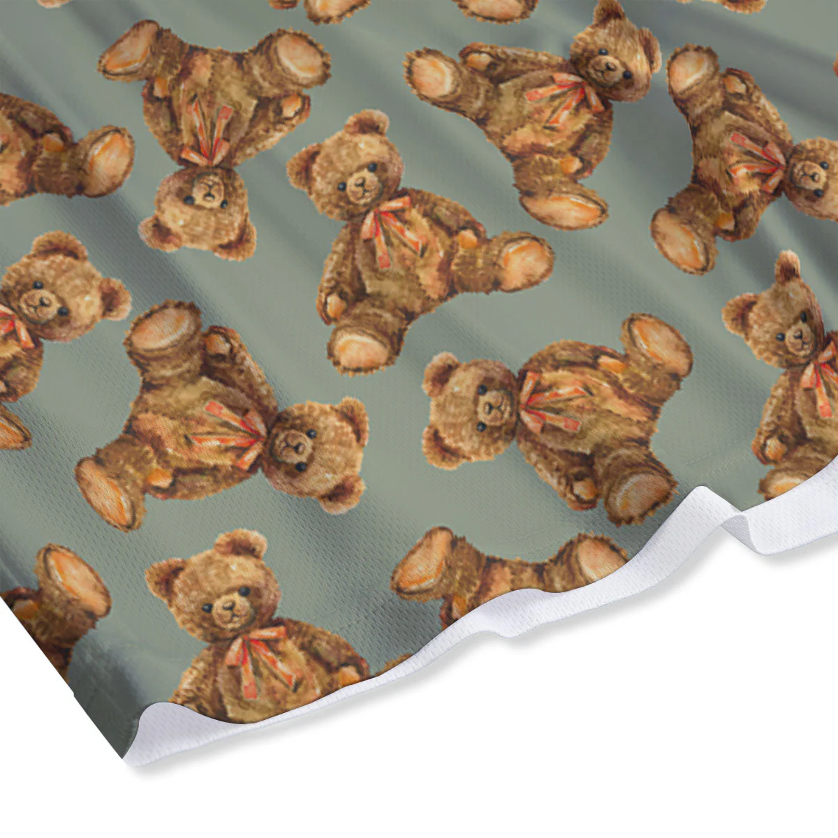 Teddy Bear Watercolor Print Pattern Mesh Shorts - Image 4