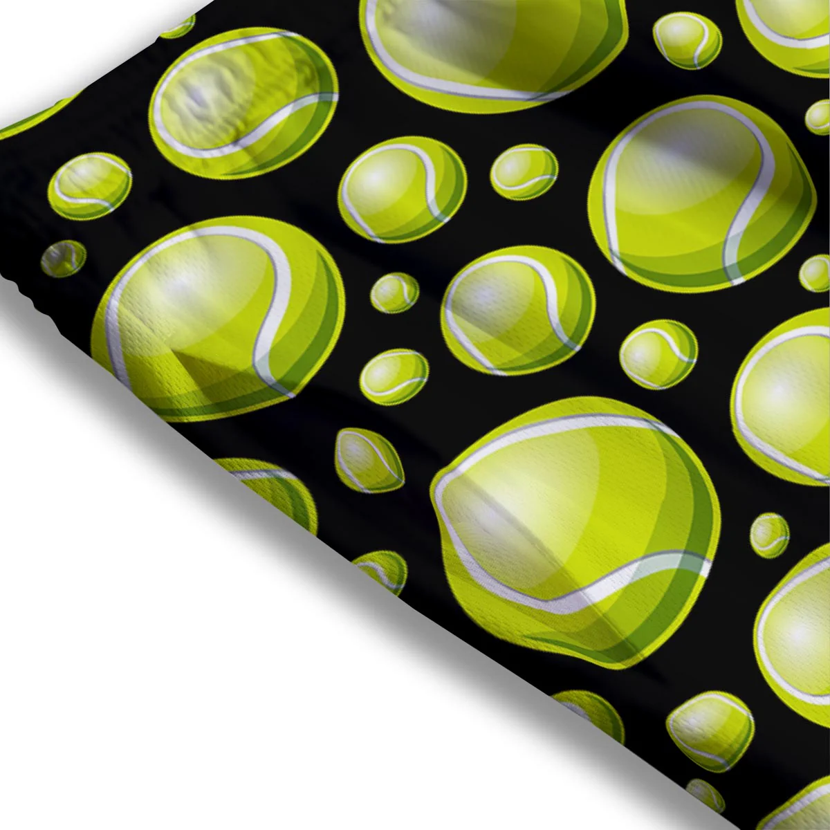 Tennis Balls Print Pattern Mesh Shorts - Image 3