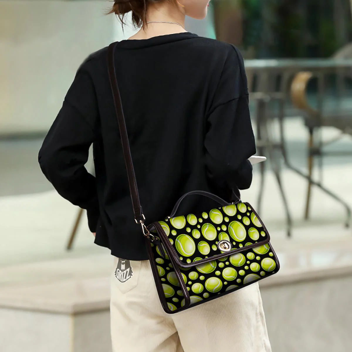 Tennis Balls Print Pattern Women's Satchel Bag - Image 3