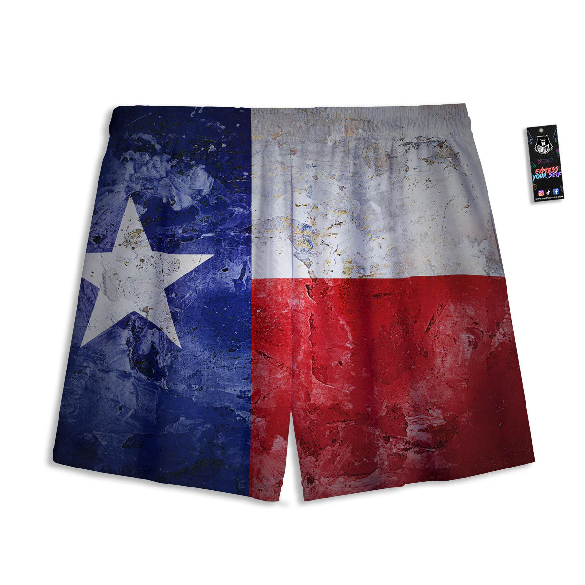 Texas Flag Grunge Print Mesh Shorts - Image 2