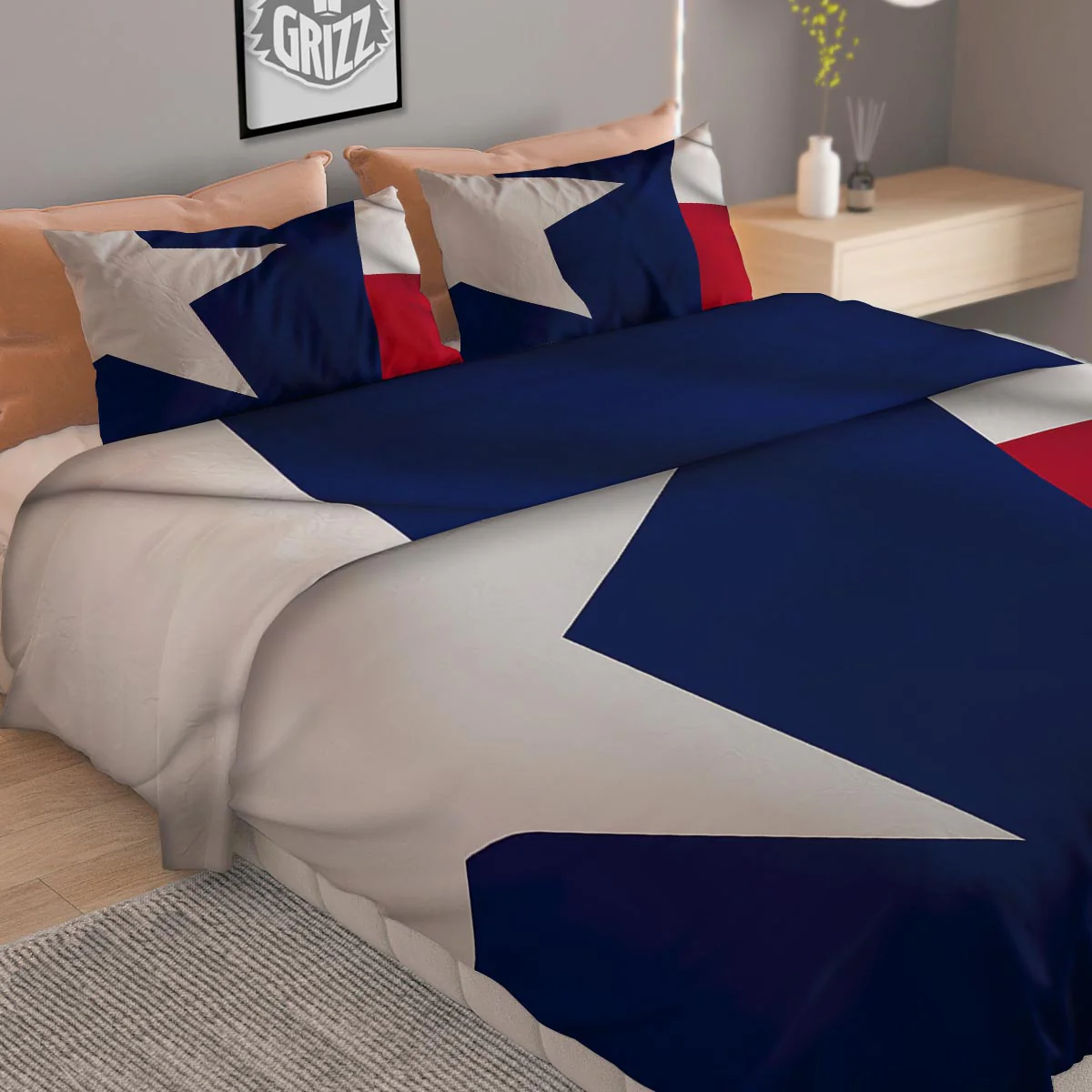 Texas Flag Print Duvet Cover Bedding Set - Image 2