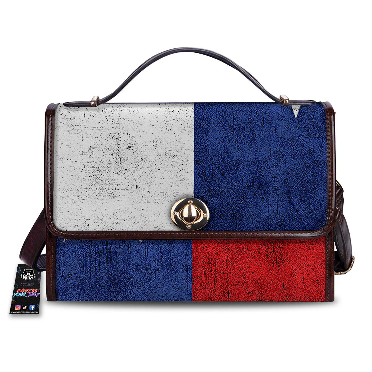 Texas Flag Vintage Print Women's Satchel Bag