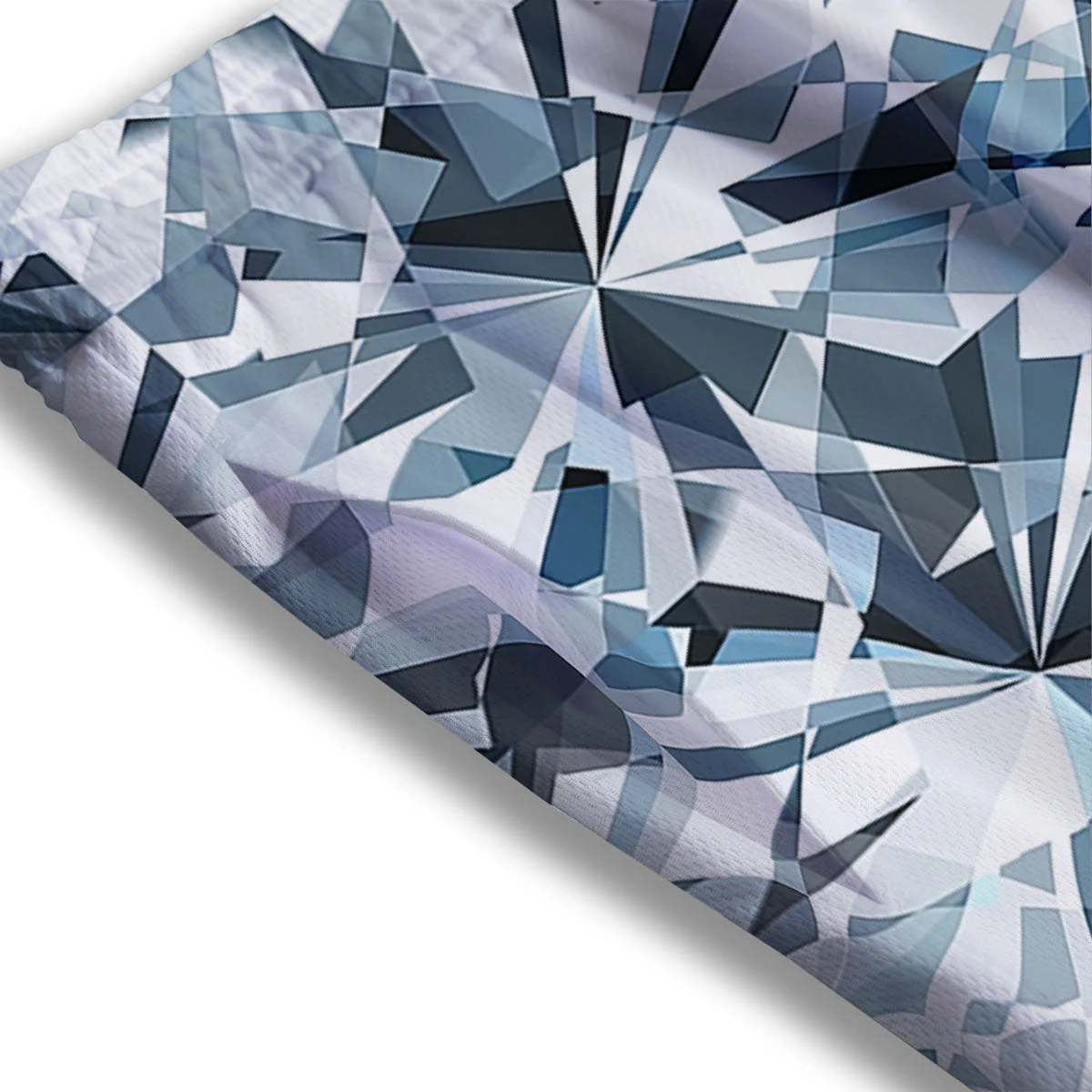 Texture Diamond Print Mesh Shorts - Image 3