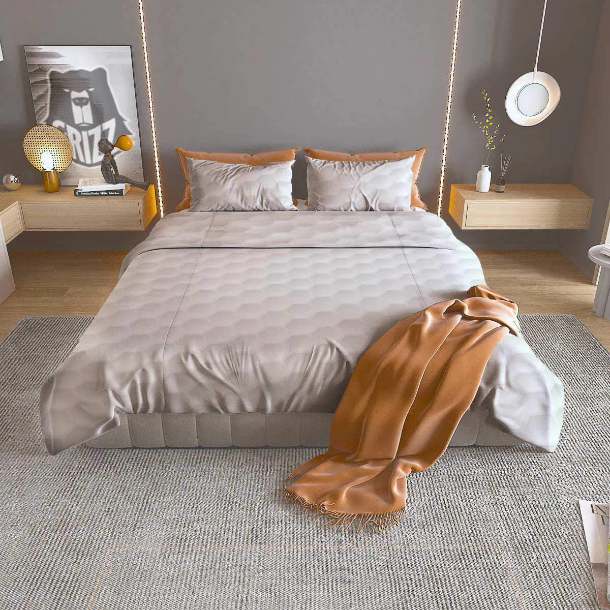 Texture Golf Ball Print Duvet Cover Bedding Set
