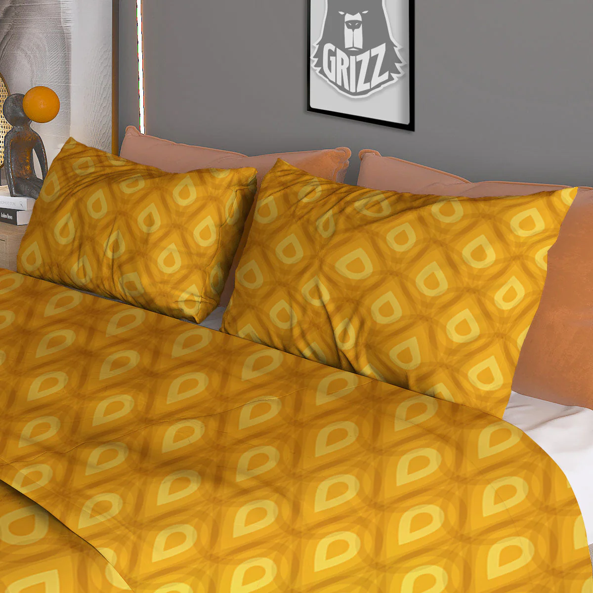Texture Pineapple Print Pattern Duvet Cover Bedding Set - Image 3