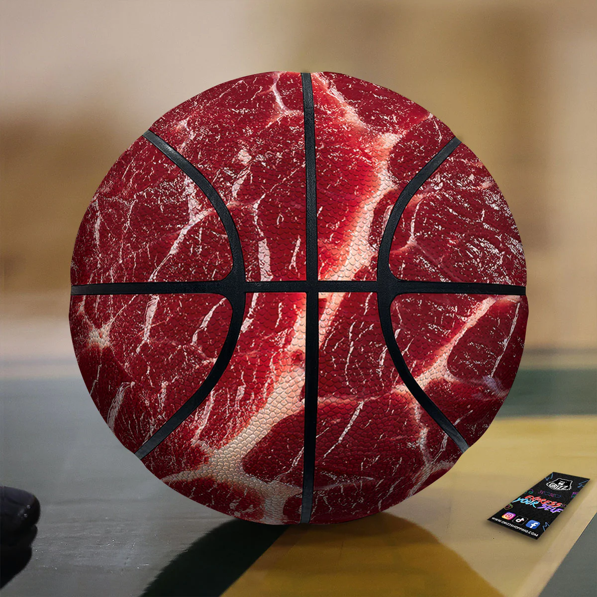 Texture Red Meat Print Basketball
