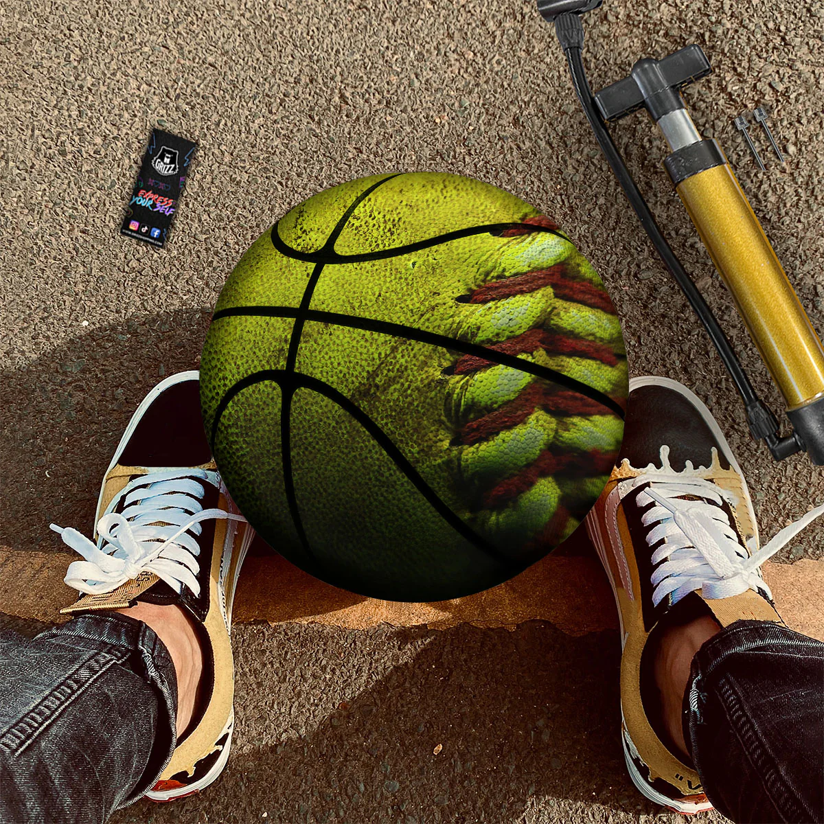 Texture Softball Ball Print Basketball - Image 2