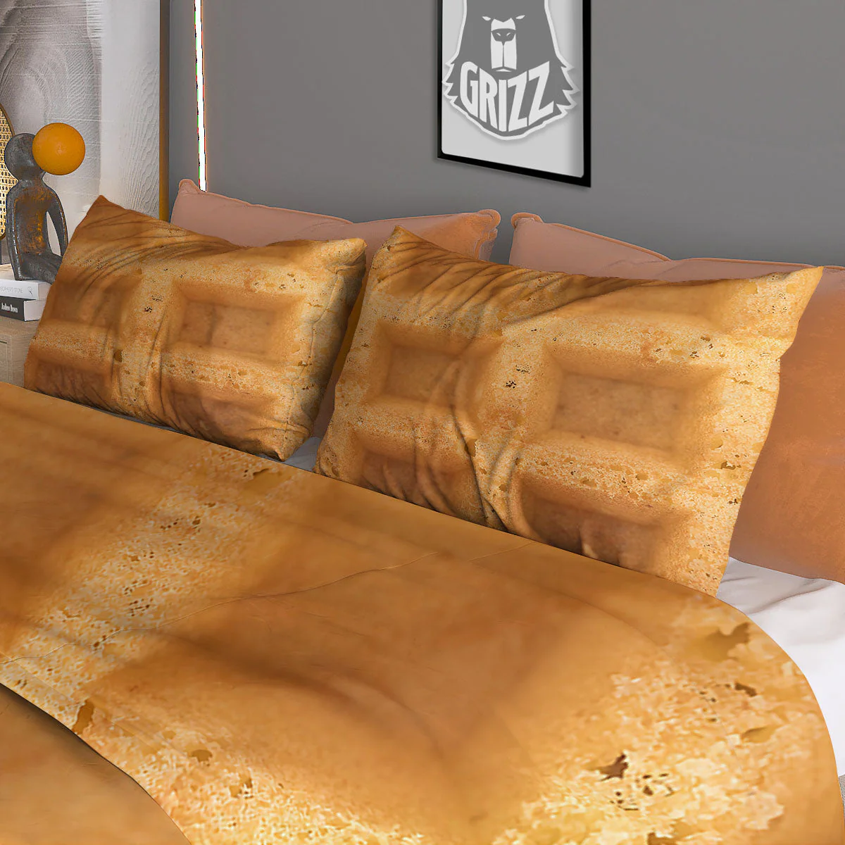 Texture Waffle Print Duvet Cover Bedding Set - Image 3