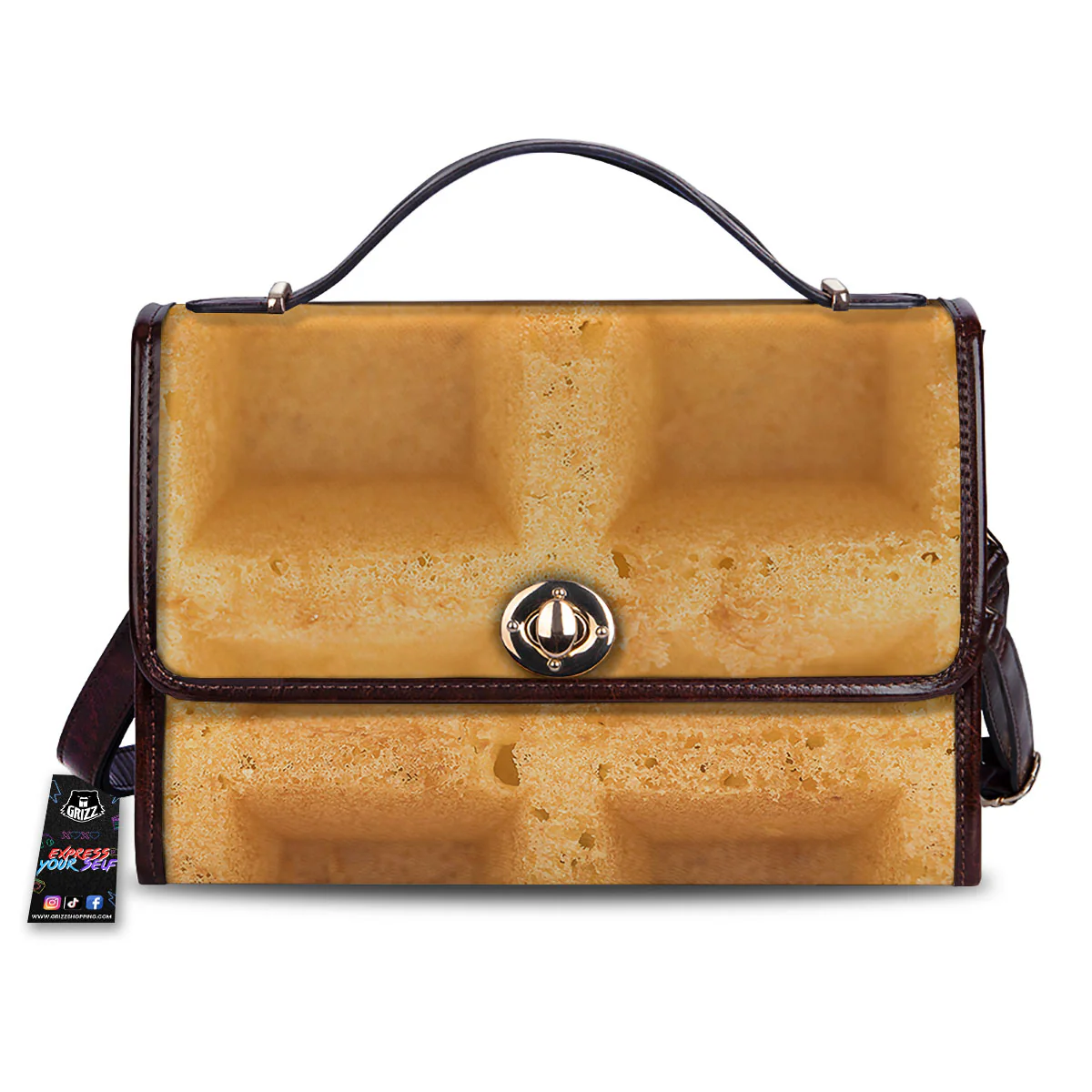 Texture Waffle Print Women's Satchel Bag