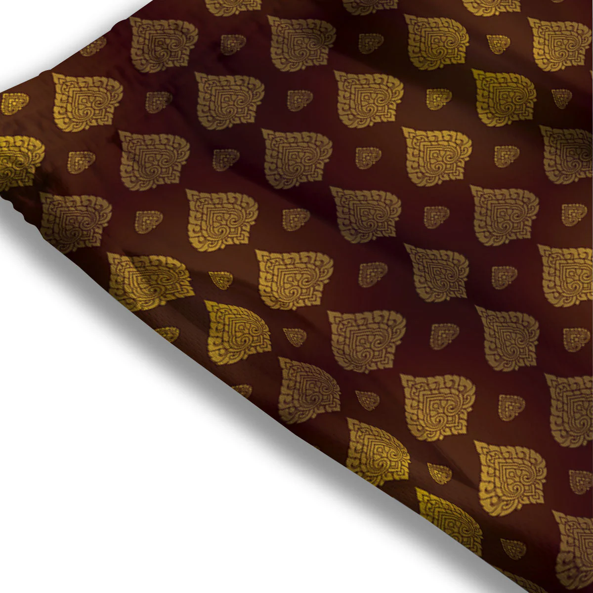 Thai Art Brown And Gold Print Pattern Mesh Shorts - Image 3