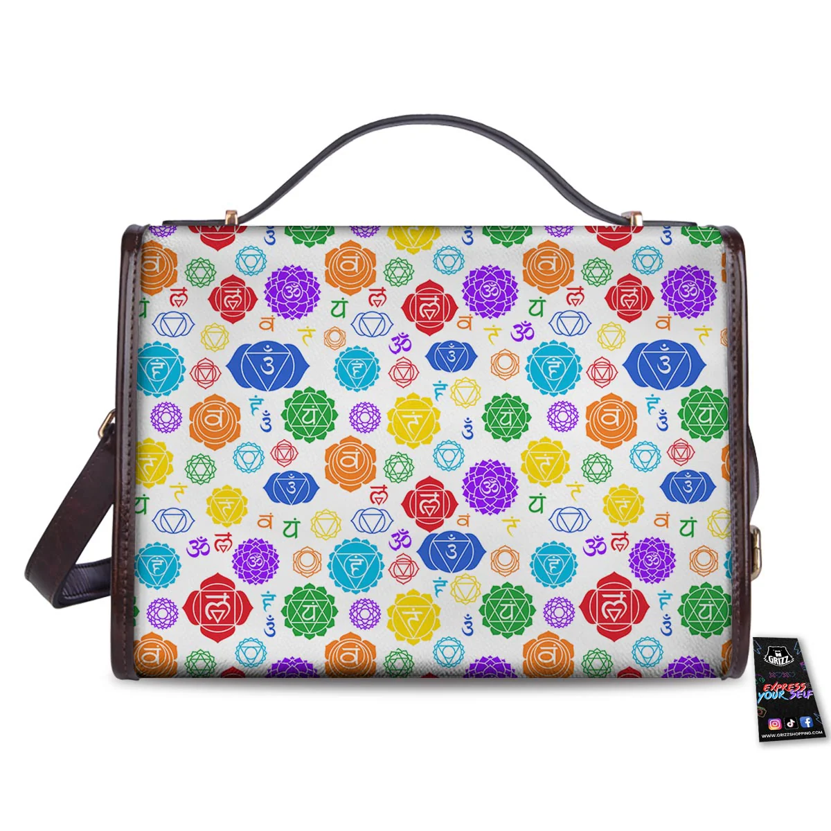 The 7 Chakras And Reiki Print Pattern Women's Satchel Bag - Image 2
