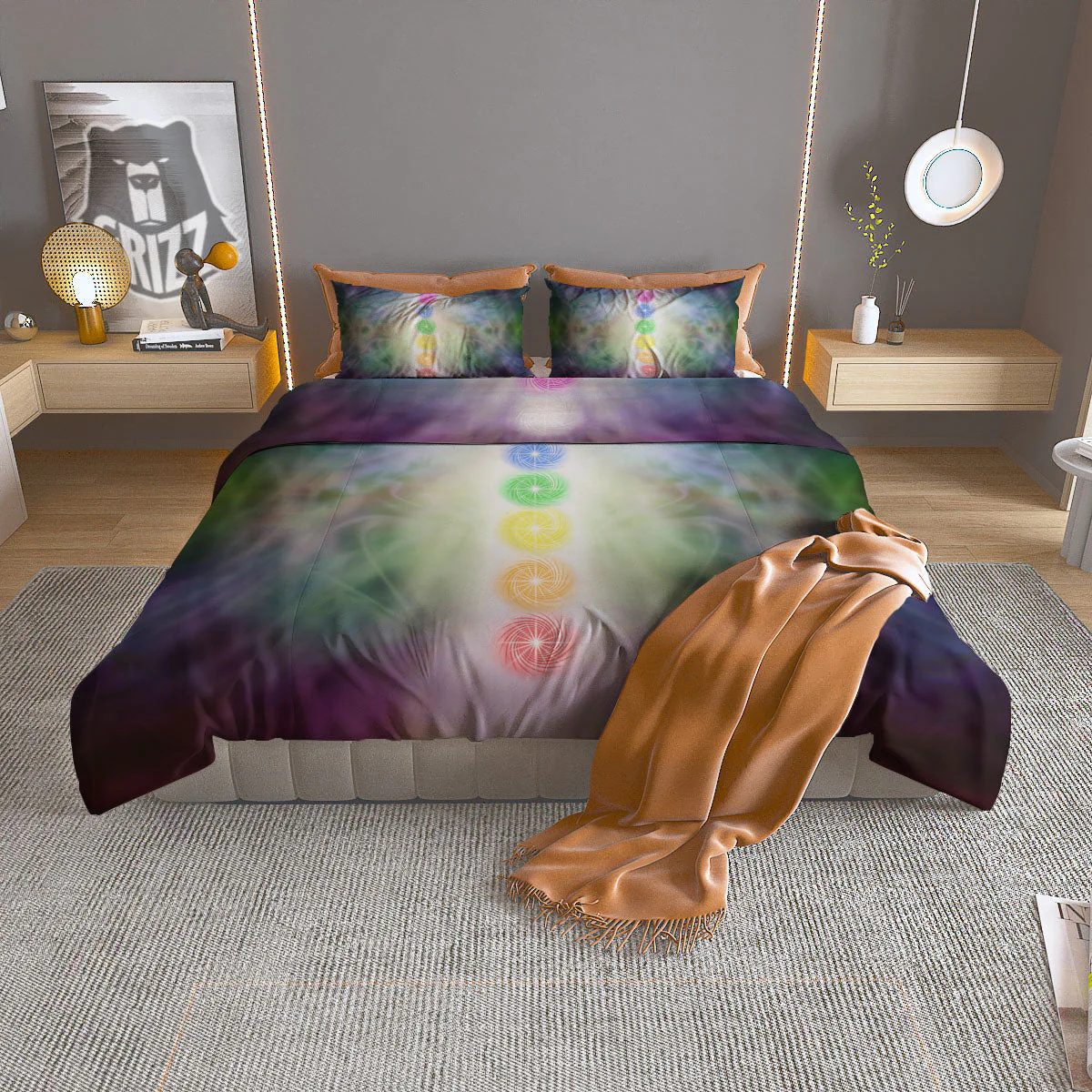 The Seven Chakras And Reiki Print Duvet Cover Bedding Set