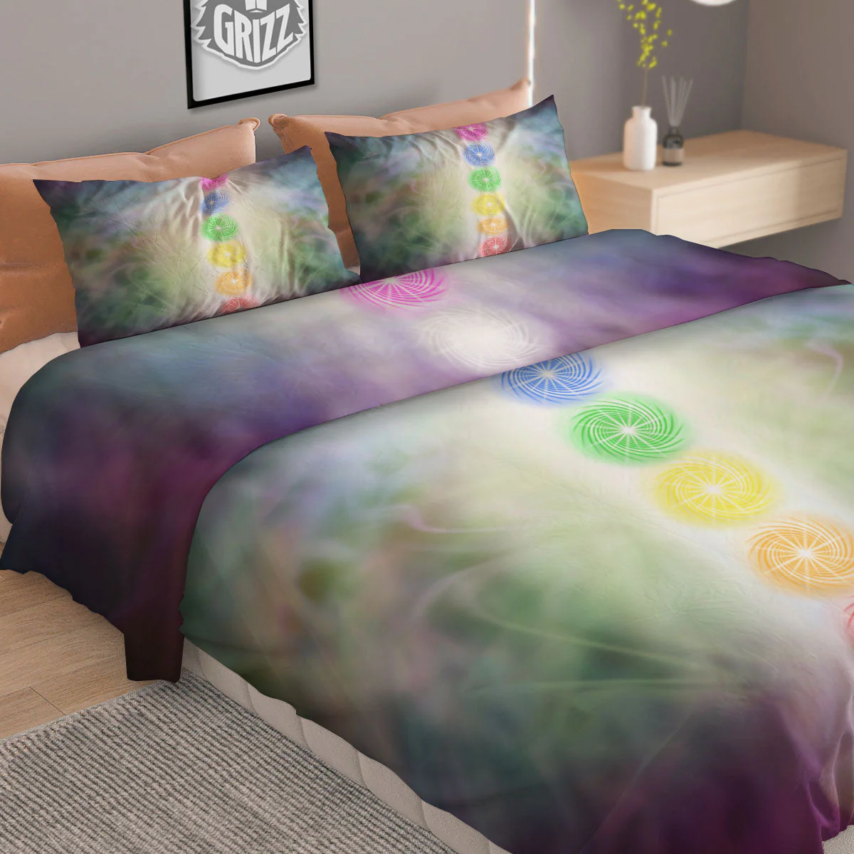 The Seven Chakras And Reiki Print Duvet Cover Bedding Set - Image 2