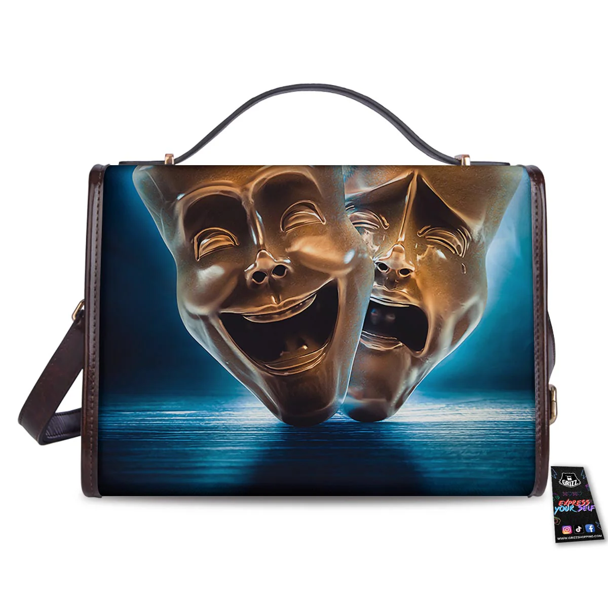 The Theatre Masks Sock And Buskin Women's Satchel Bag - Image 2