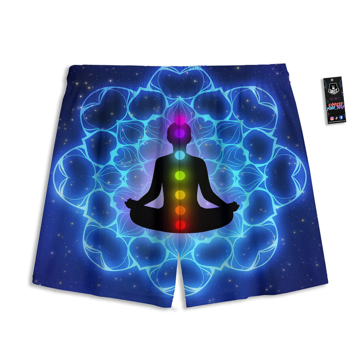 The Universe Chakras Print Mesh Shorts - Image 2