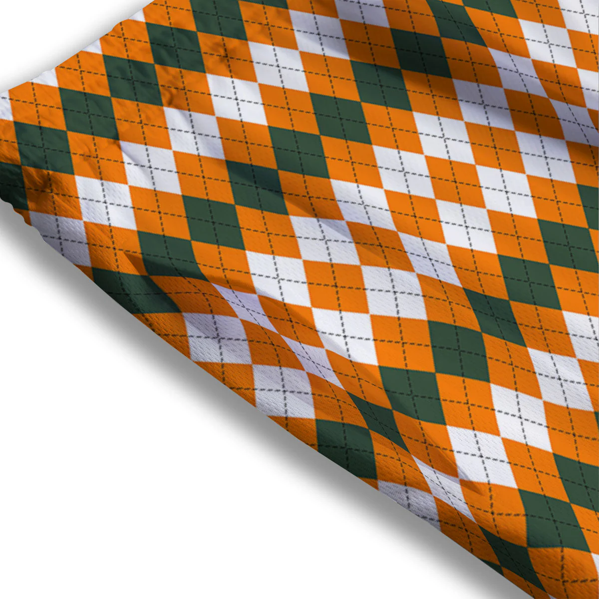 Themed Argyle Halloween Print Pattern Mesh Shorts - Image 3