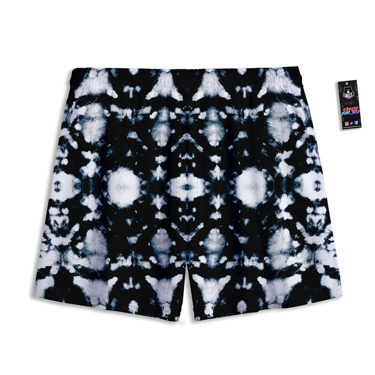 Tie Dye Black Backed Print Mesh Shorts - Image 2