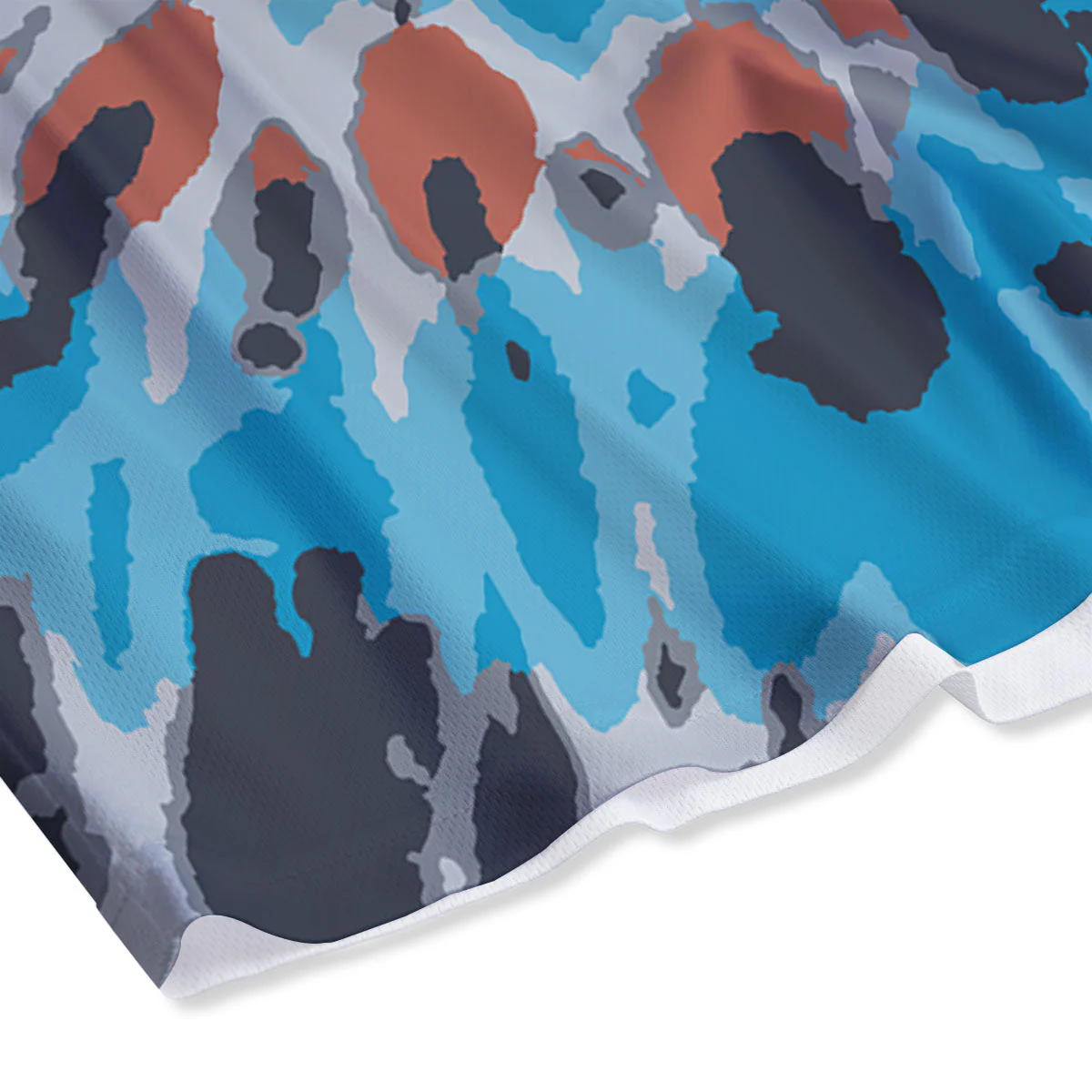 Tie Dye Blue And Orange Print Mesh Shorts - Image 4