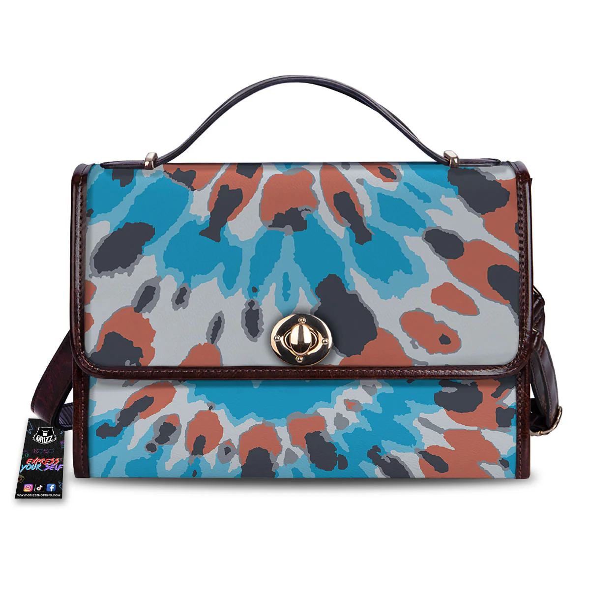 Tie Dye Blue And Orange Print Women's Satchel Bag
