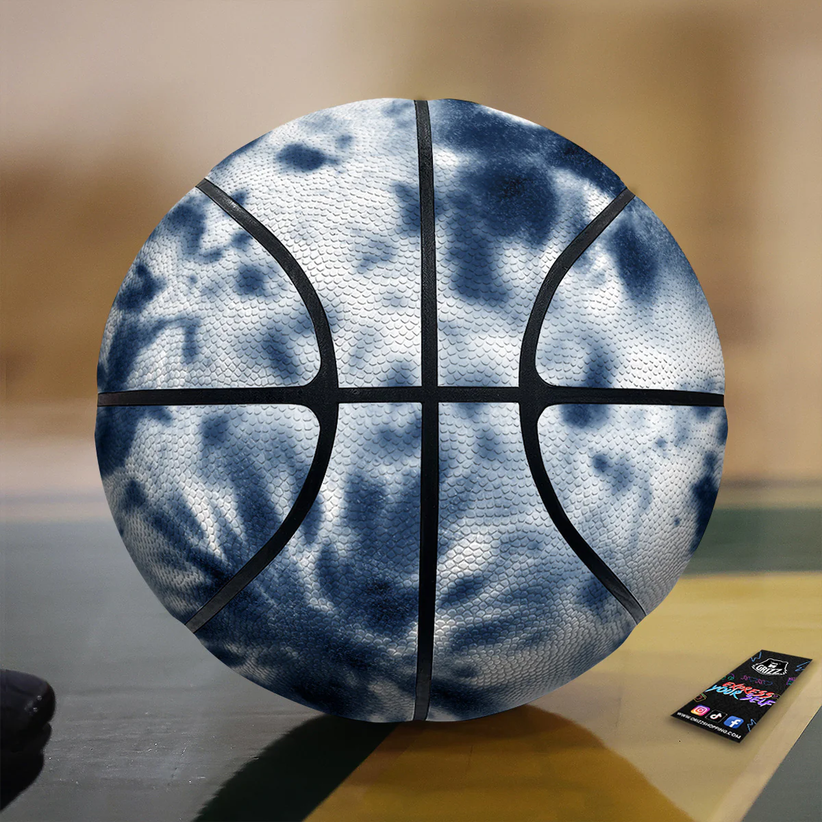 Tie Dye Blue Shibori Print Basketball
