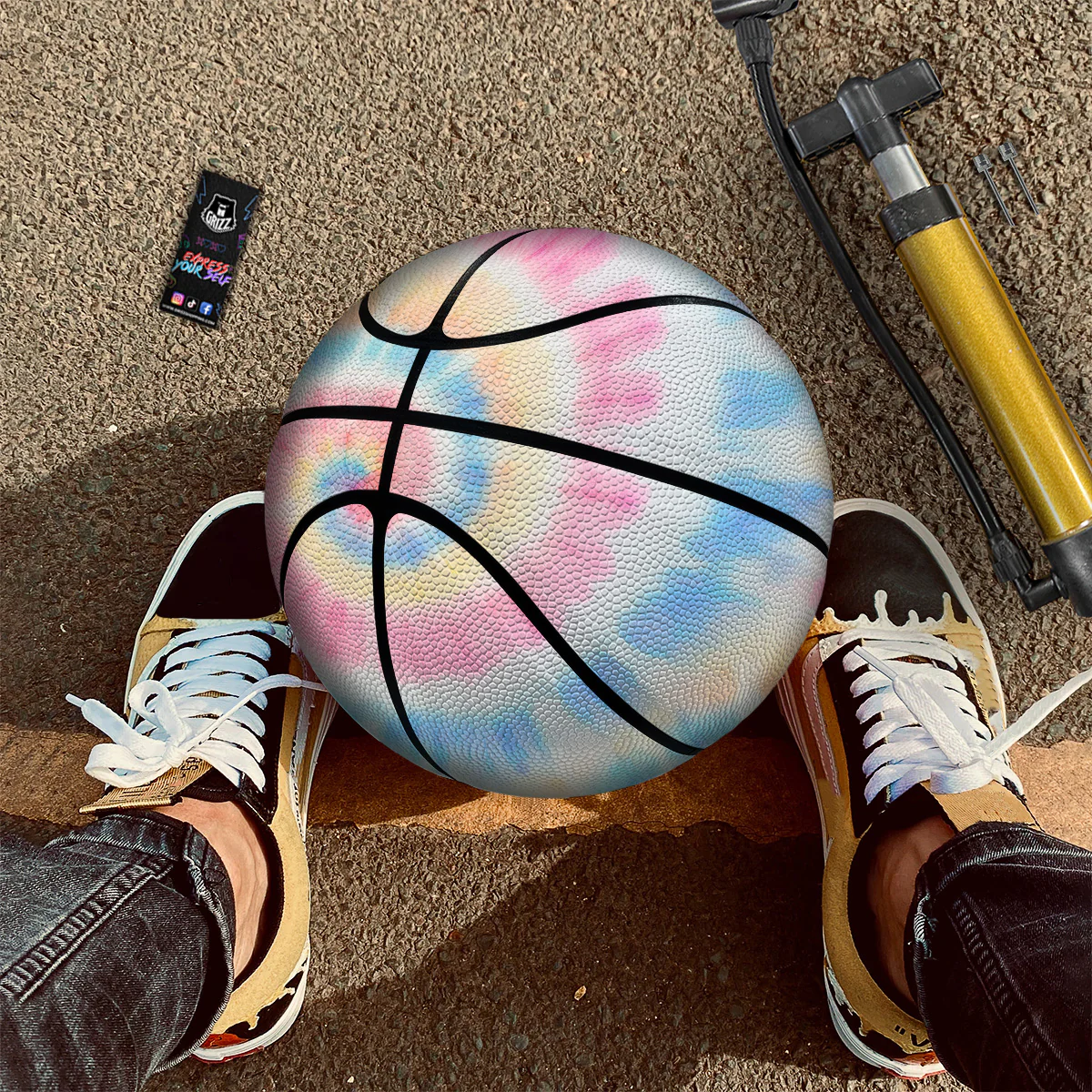 Tie Dye Bright Swirl Print Basketball - Image 2