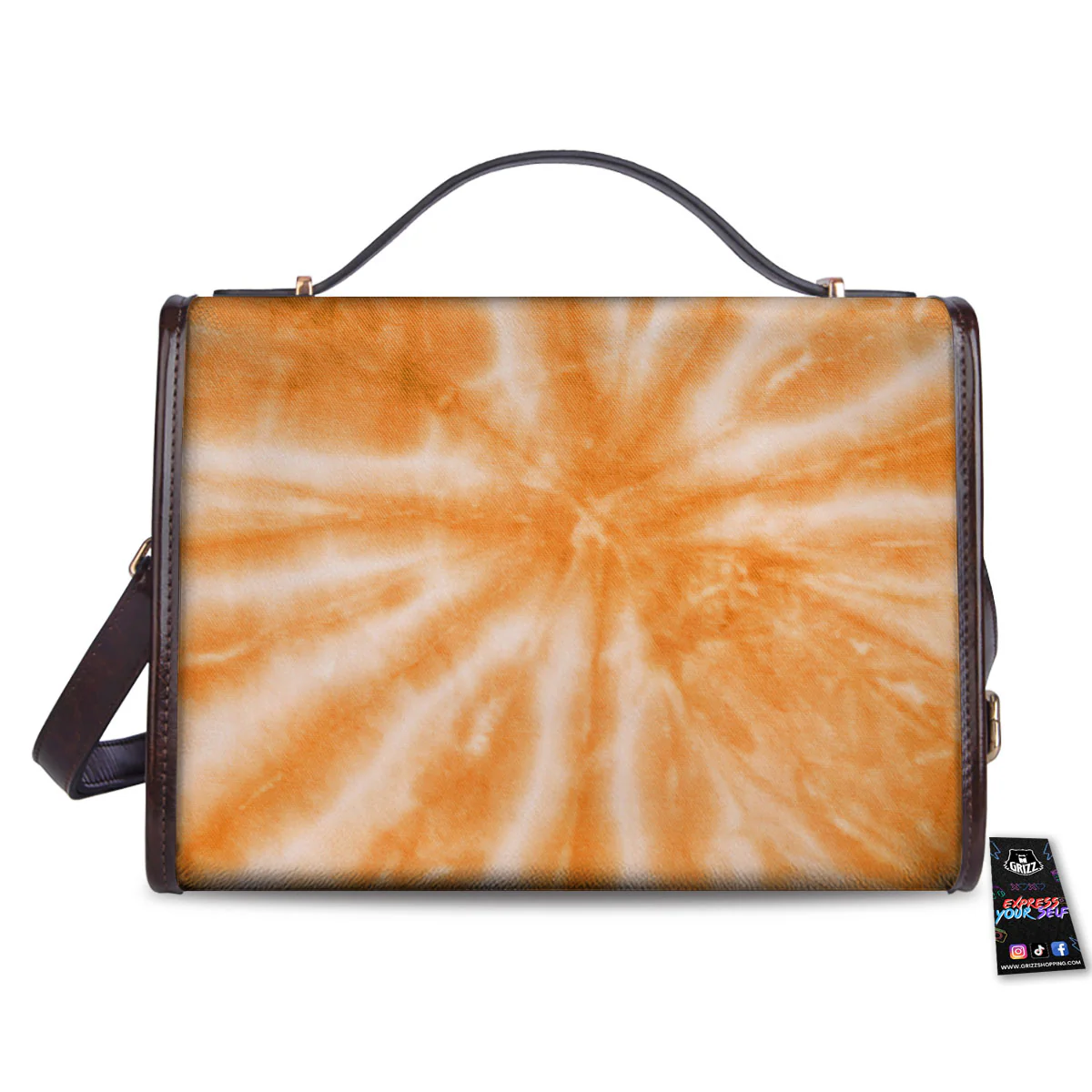 Tie Dye Orange Print Women's Satchel Bag - Image 2