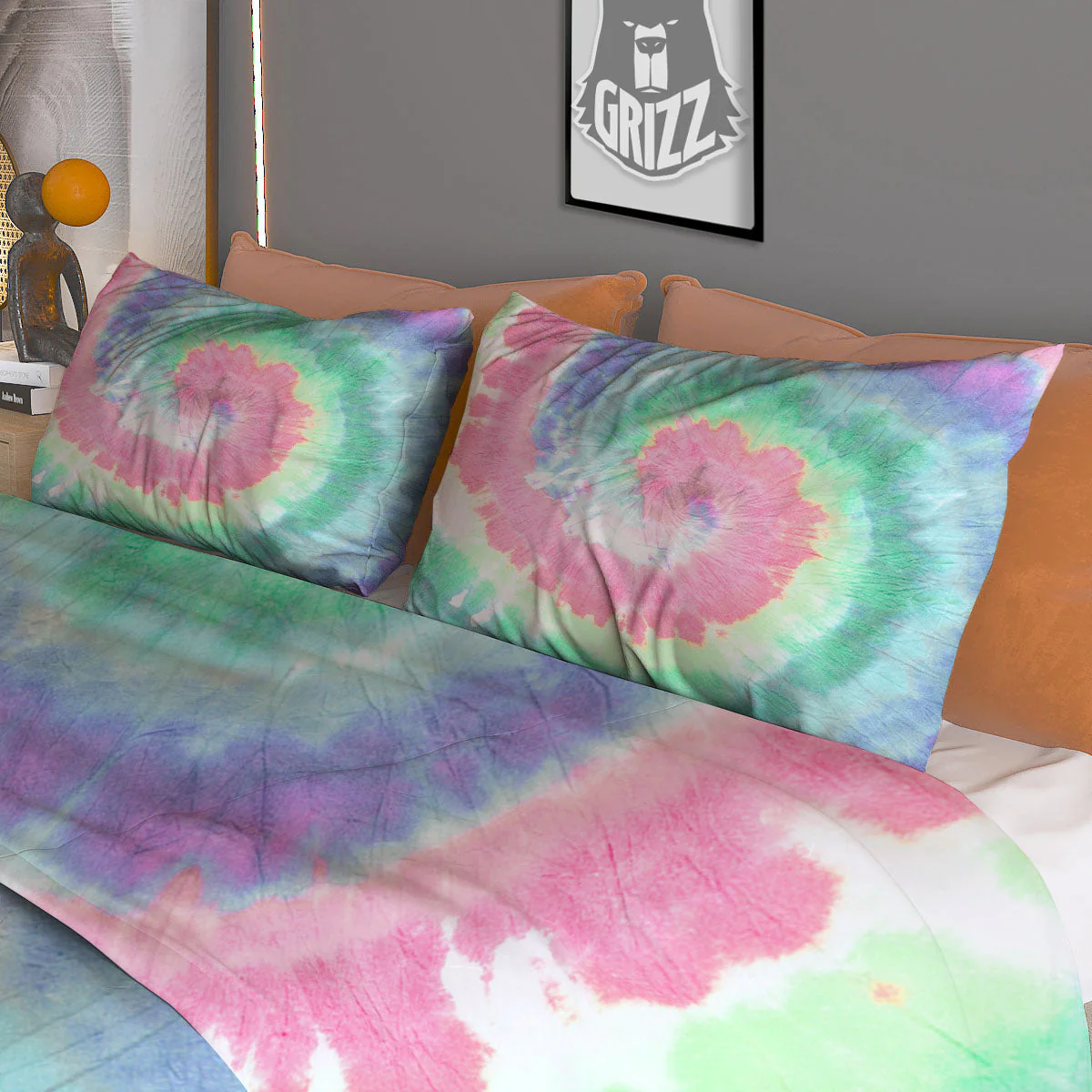 Tie Dye Pastel Print Duvet Cover Bedding Set - Image 3