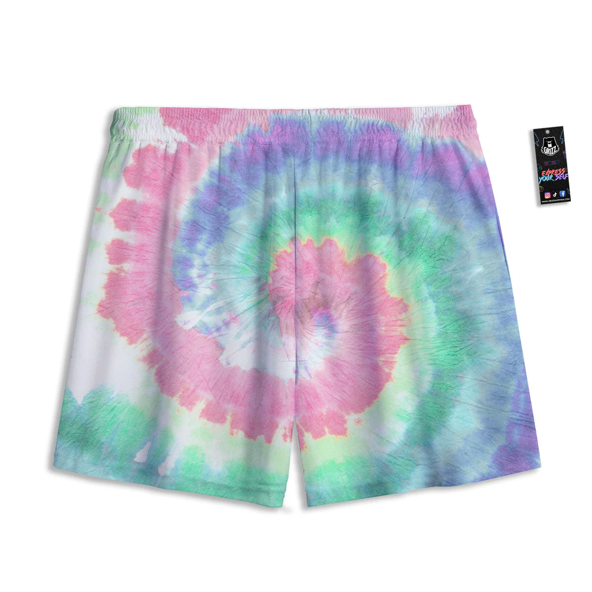 Tie Dye Pastel Print Mesh Shorts - Image 2
