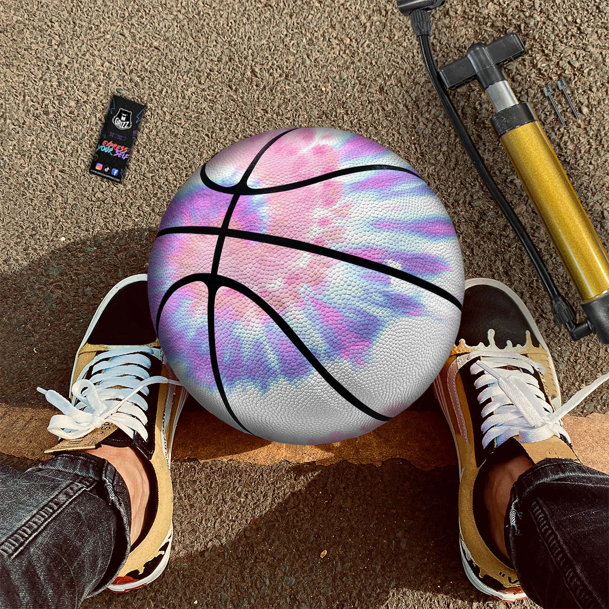 Tie Dye Pastel Spiral Print Basketball - Image 2