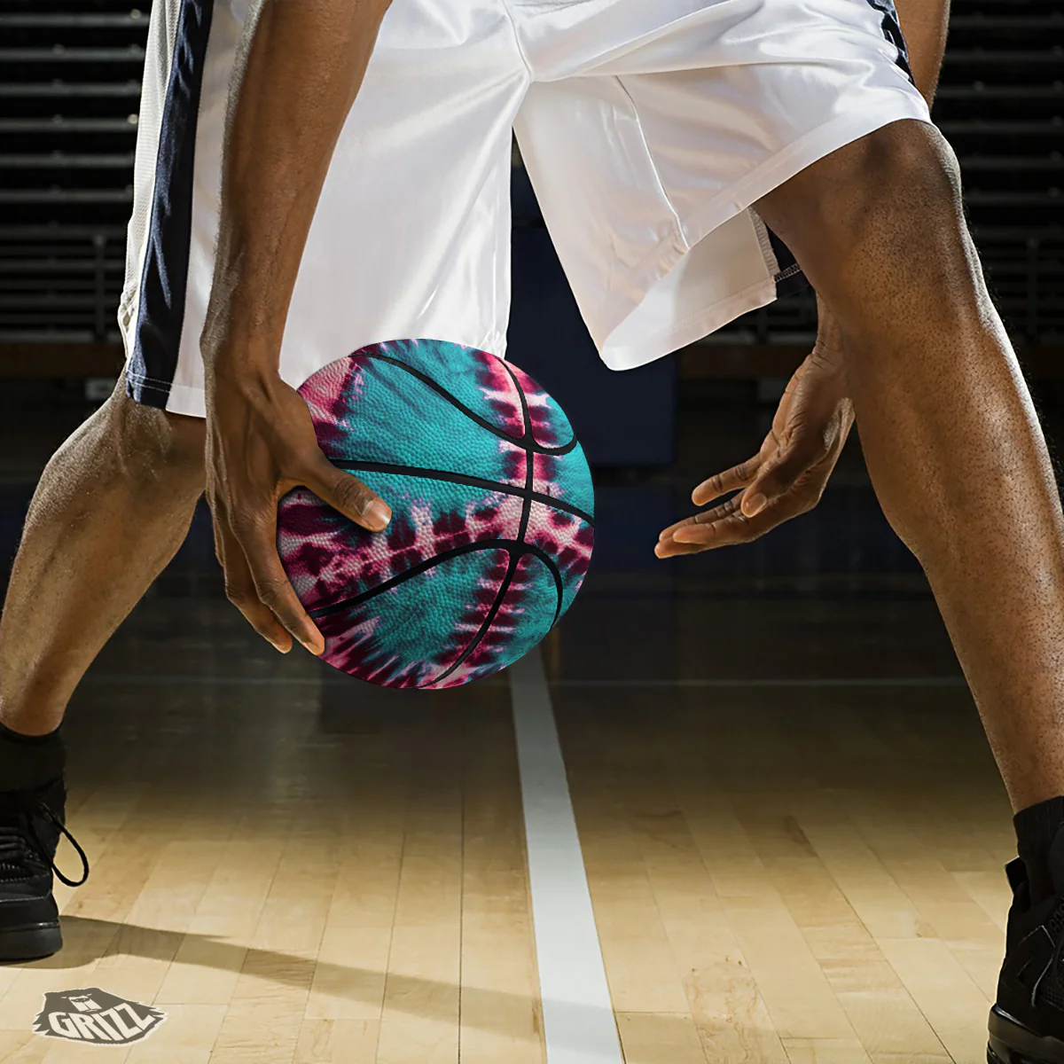 Tie Dye Peace Sign Print Basketball - Image 3