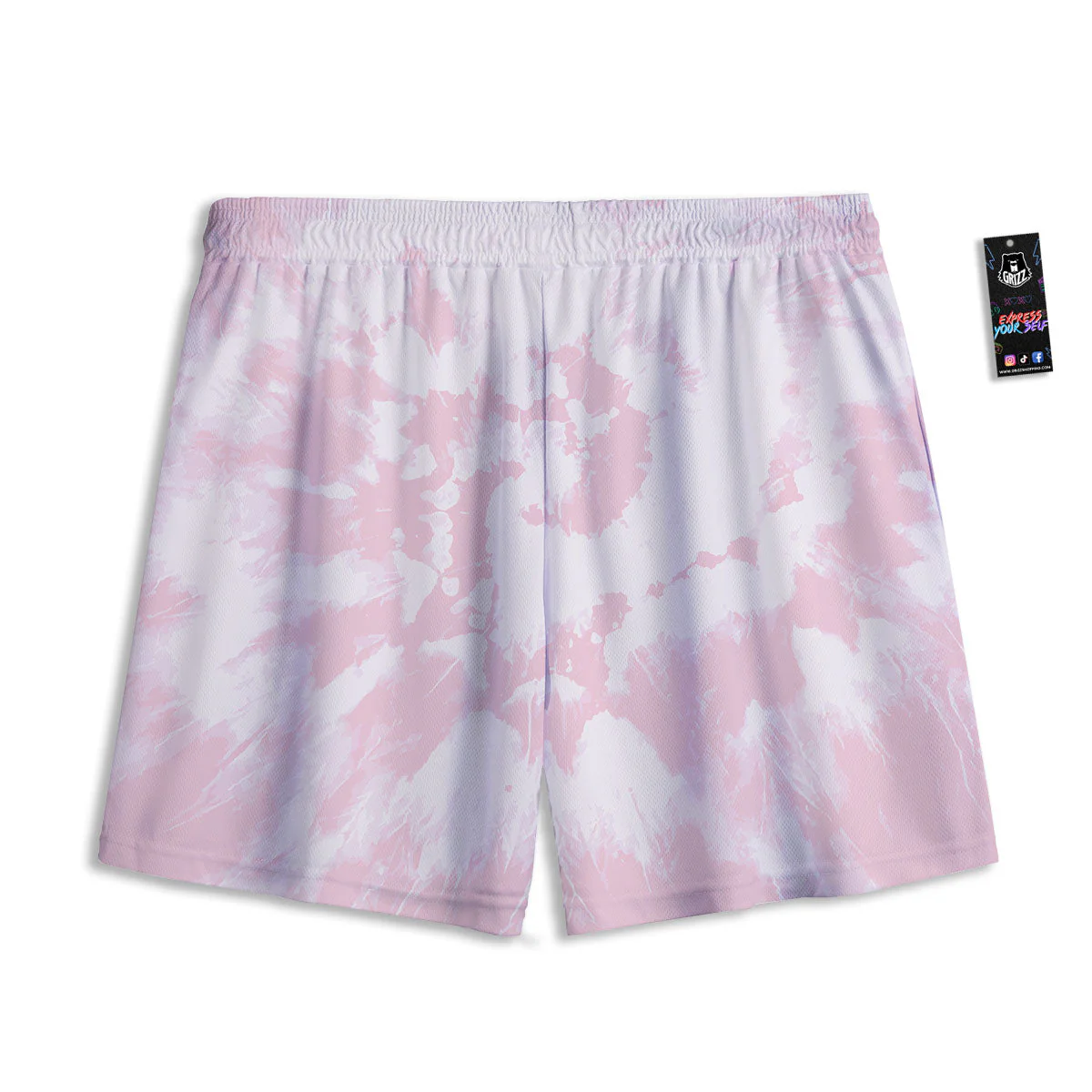 Tie Dye Pink Print Mesh Shorts - Image 2
