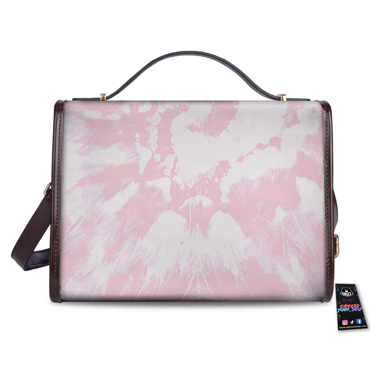 Tie Dye Pink Print Women's Satchel Bag - Image 2