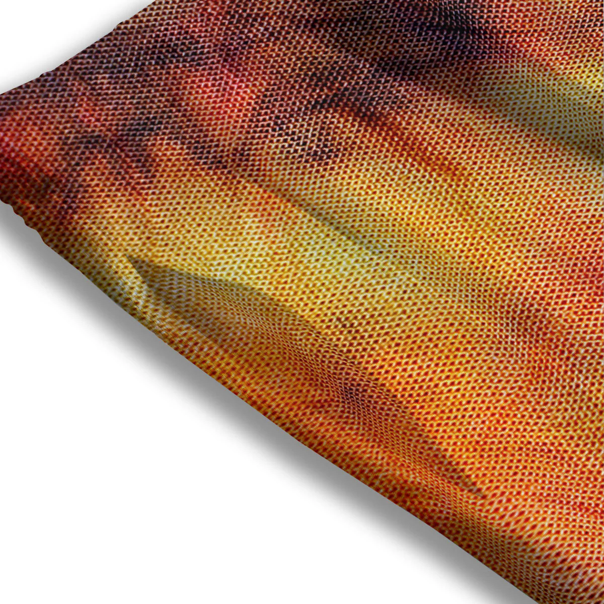 Tie Dye Red Yellow And Orange Print Mesh Shorts - Image 3