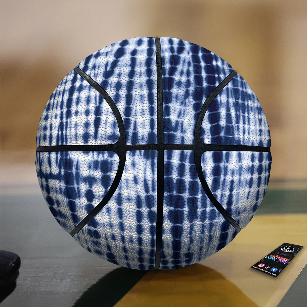 Tie Dye Shibori Blue Print Basketball