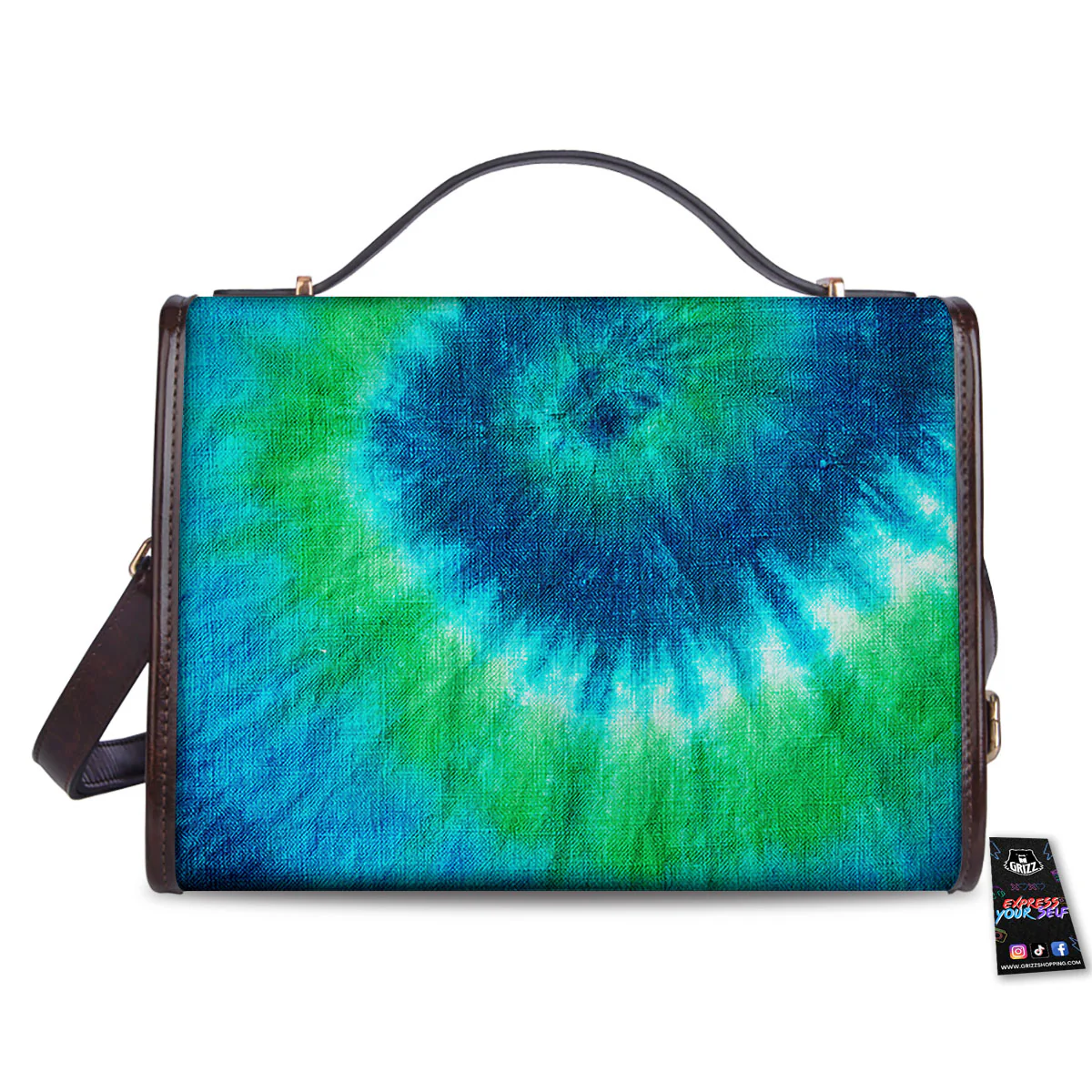Tie Dye Spiral Print Women's Satchel Bag - Image 2