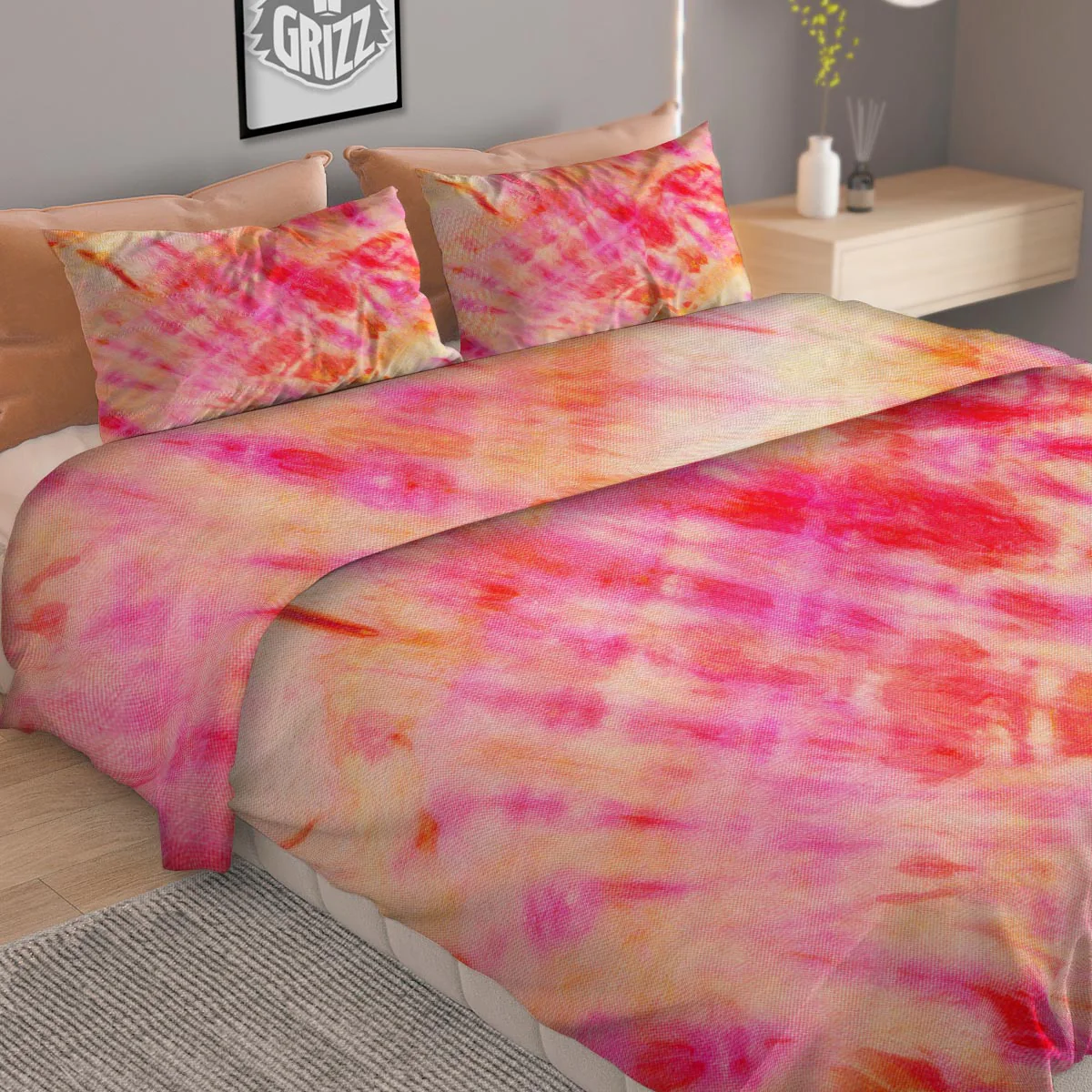 Tie Dye Summer Print Duvet Cover Bedding Set - Image 2
