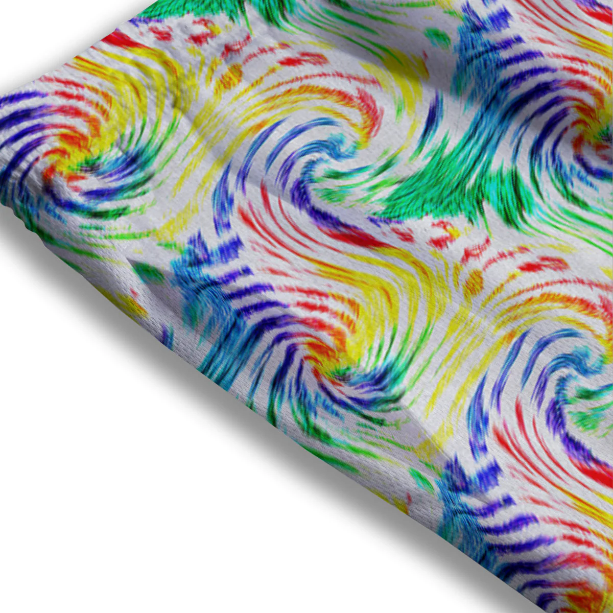 Tie Dye Swirl Colorful Print Pattern Mesh Shorts - Image 3