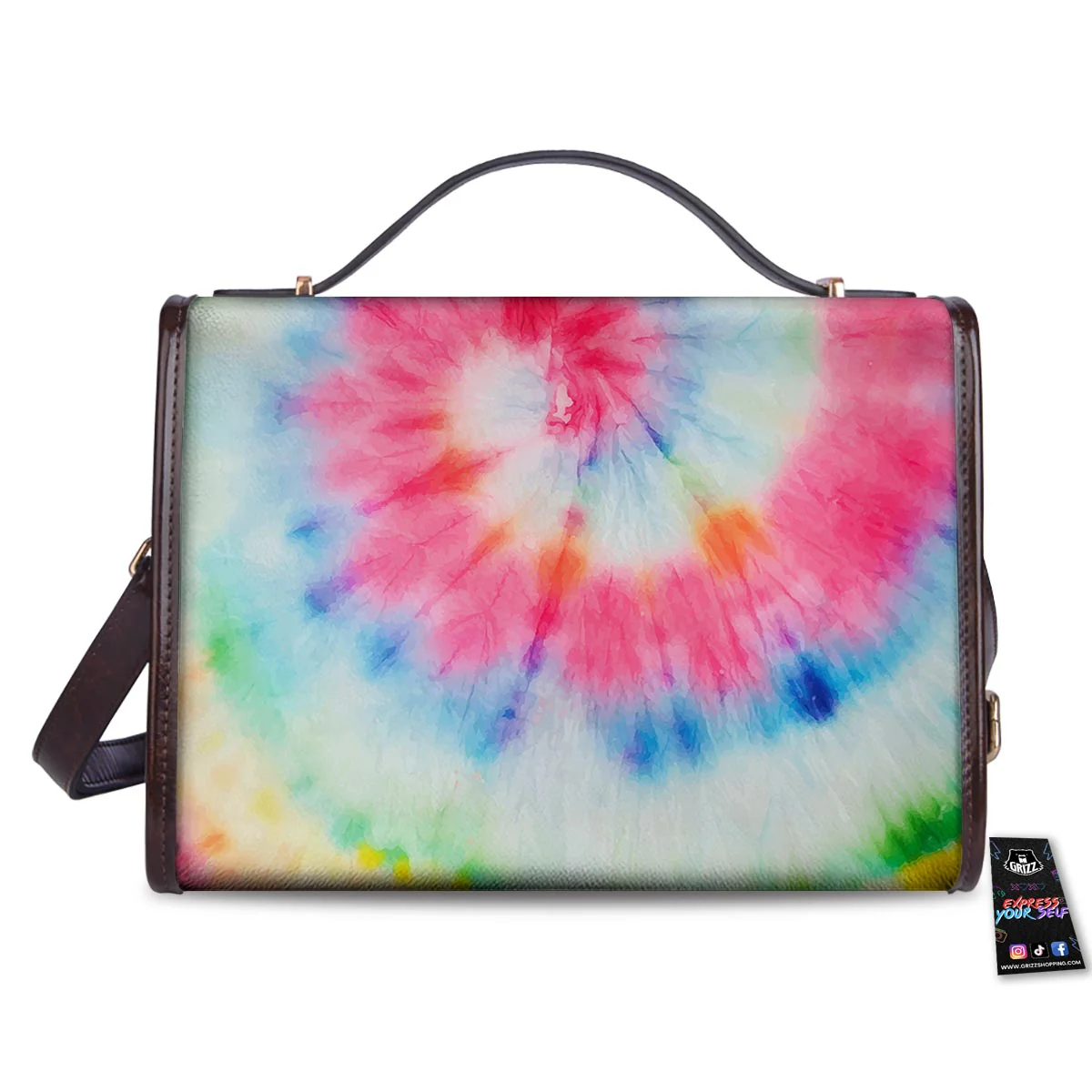Tie Dye Swirl Print Women's Satchel Bag - Image 2