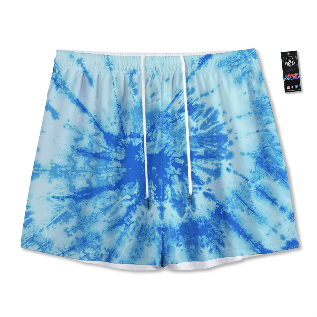 Tie Dye Turquoise Print Mesh Shorts