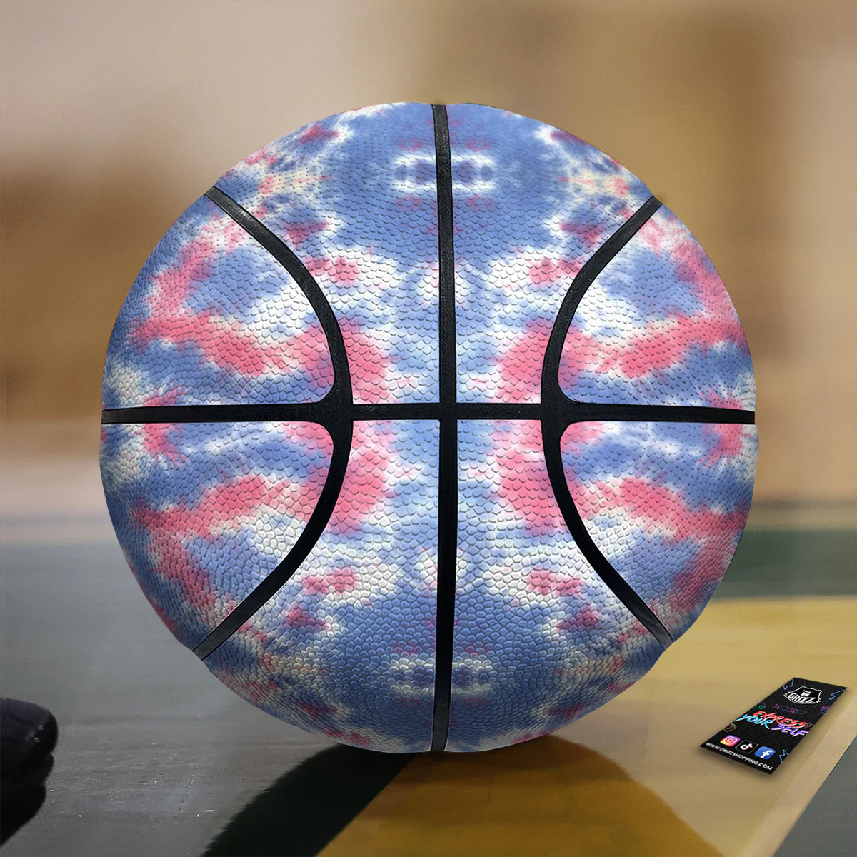 Tie Dye Two Tone Print Pattern Basketball