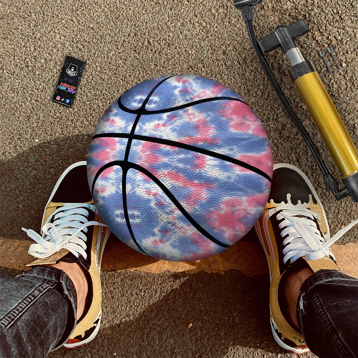 Tie Dye Two Tone Print Pattern Basketball - Image 2