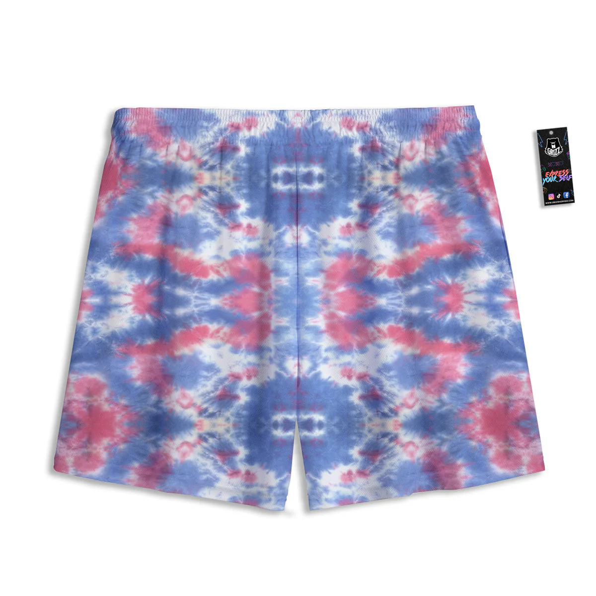 Tie Dye Two Tone Print Pattern Mesh Shorts - Image 2