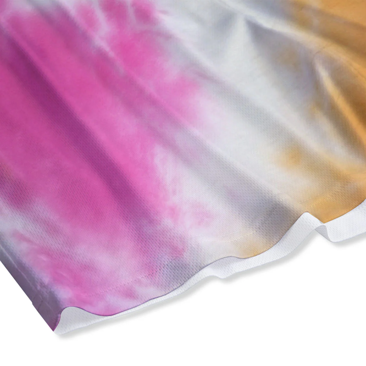 Tie Dye Yellow And Pink Print Mesh Shorts - Image 4
