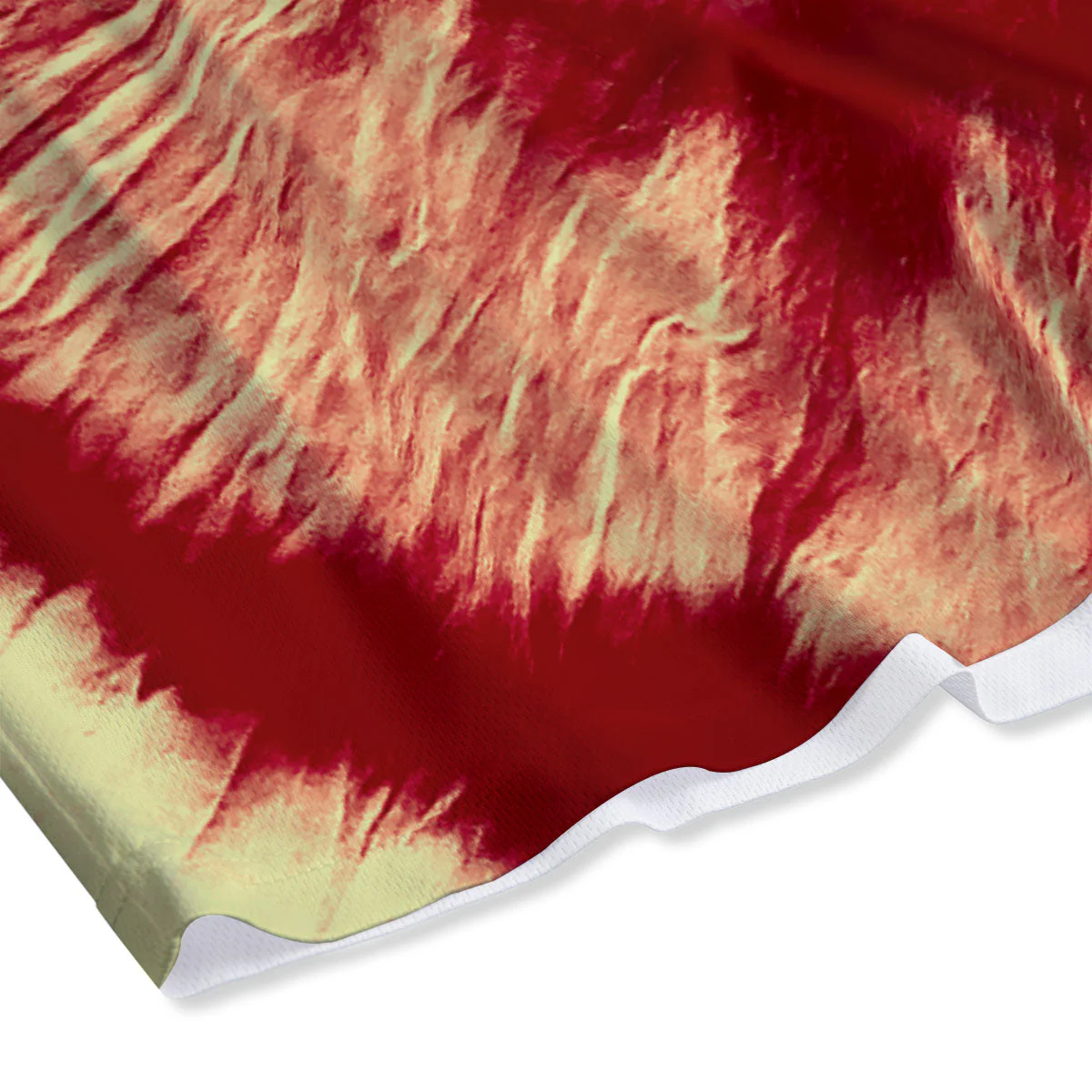 Tie Dye Yellow And Red Spider Print Mesh Shorts - Image 4