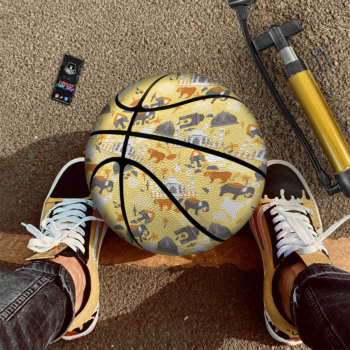 Tiger And Asian Elephant Print Basketball - Image 2