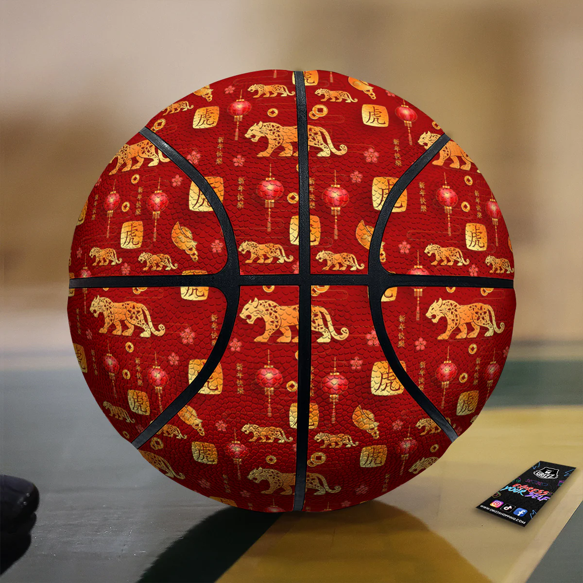 Tiger And Chinese New Year Print Pattern Basketball