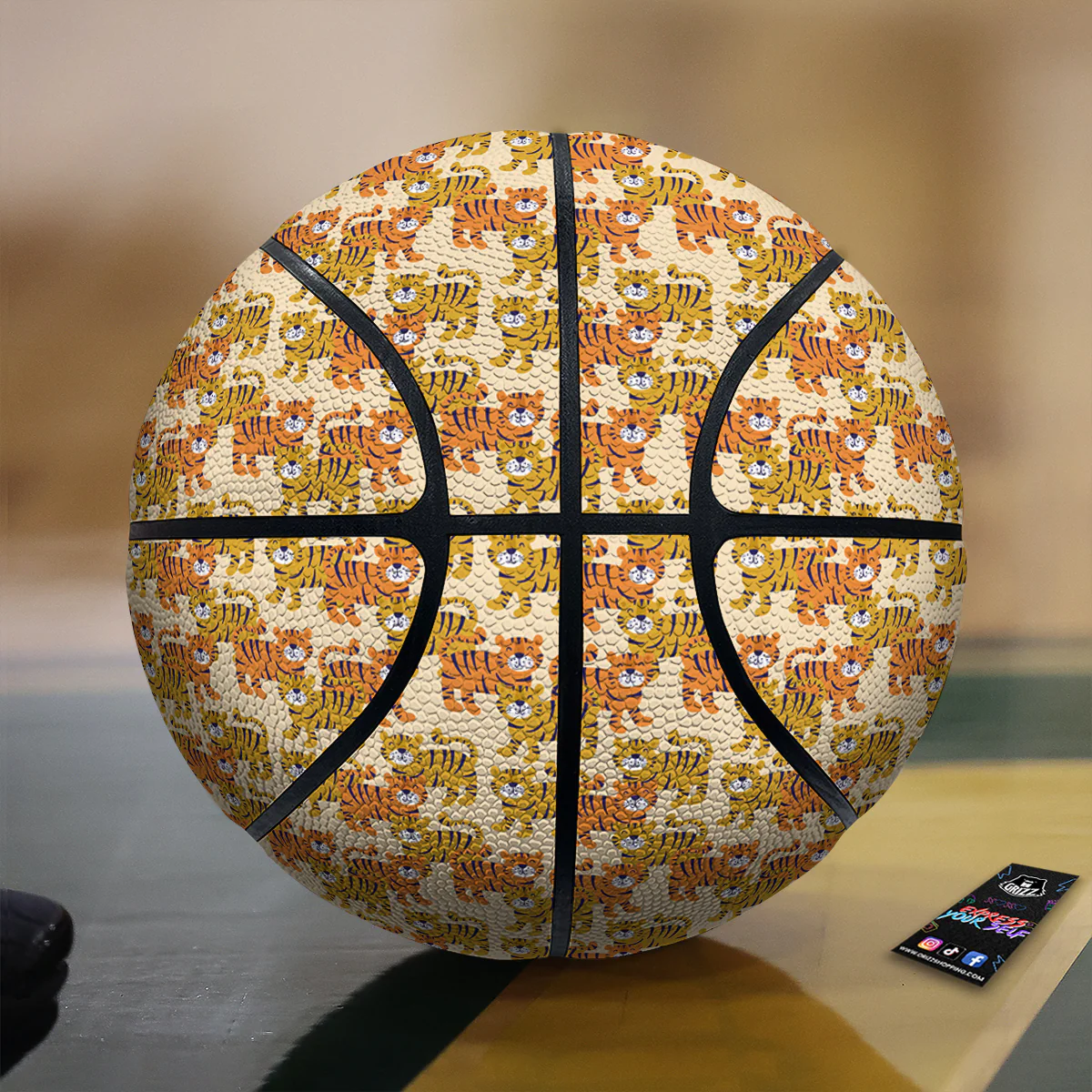 Tiger Cute Print Pattern Basketball