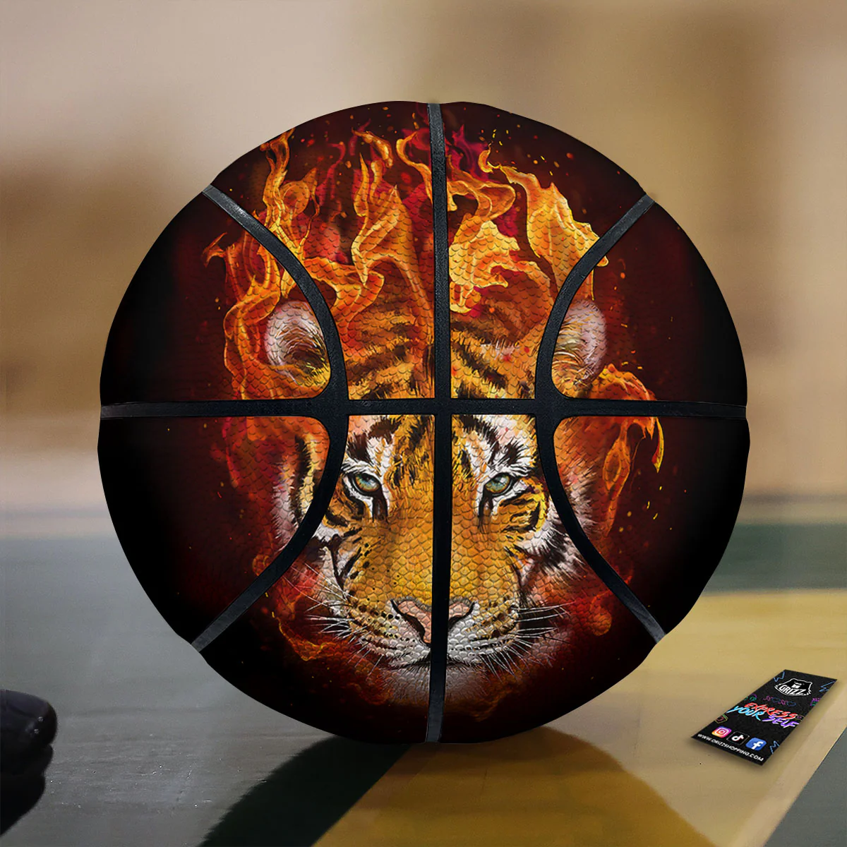 Tiger Flame Print Basketball