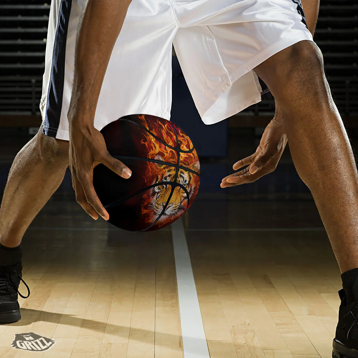 Tiger Flame Print Basketball - Image 3