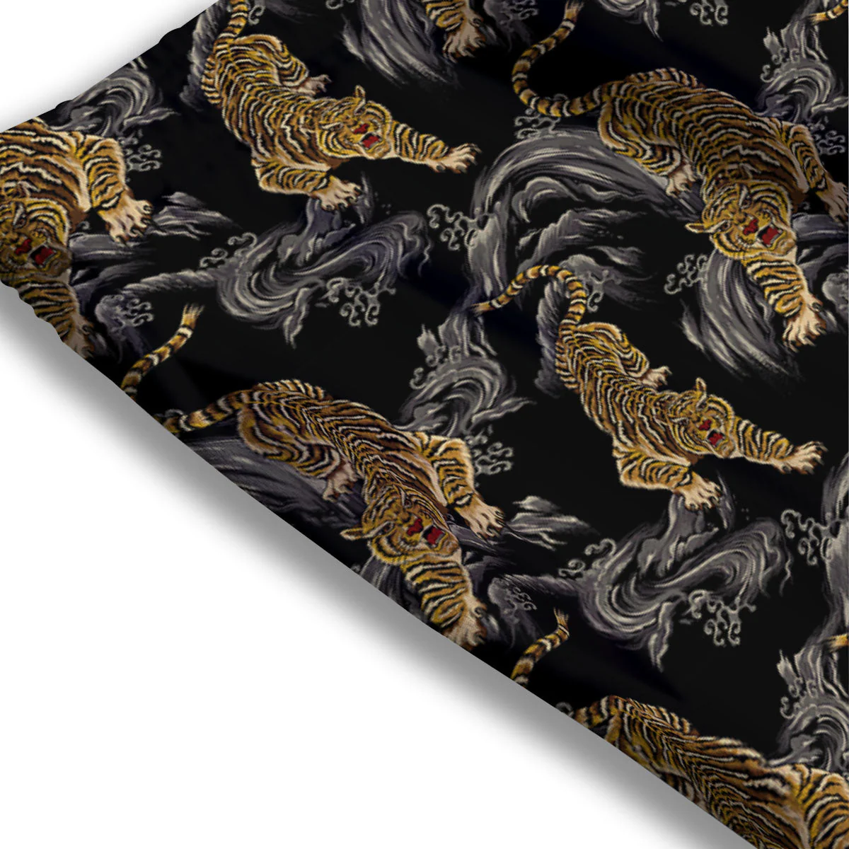 Tiger Japanese Print Pattern Mesh Shorts - Image 3